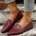 Women's Shoes Large Size Women's Casual Flat Shoes Pointed Toe Simple Snakeskin Pattern Shallow Mouth Breathable One Foot Slip On Large Size 43_vogvips.com