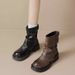 The New Maillard Pleated Trouser Boots For Women In The Autumn Of 2025.1 With Thick Soles_vogvips.com