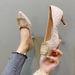 Women's Light Luxury Square Buckle High Heels Women's Stiletto Black Work Shoes Pointed Toe Single Shoes Autumn New_vogvips.com