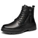 European Warm Series Winter Genuine Leather Warm Martin Wool Trendy Fleece Lined Single Boots Men's Shoes Soft Stylish_vogvips.com