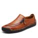 Suitable For All Seasons Casual Leather Shoes Spring And Autumn New Large Size Men's Handmade Zipper Loafers_vogvips.com