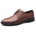 New Checkered Suit Business Leather Formal Large Size Men's Versatile Plaid Casual Wedding Shoes Black Brown_vogvips.com