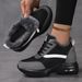 Women's Cotton Shoes With Plush Insulation, Air Cushion, Sloping Heel, Thick Soled Casual Shoes_vogvips.com