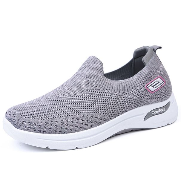 Women's Comfortable Walking Shoes - Lightweight Breathable Knit Sneakers For Casual & Travel - Soft Cushion Flat Sole Slip-On Design_vogvips.com
