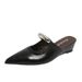 Pointed Metal French Thick Heel Commuter Cool Slippers Women's 2026 New Outer Wear Temperament Bag Head Half Slippers_vogvips.com