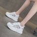Hollow And Breathable Mesh Dad Shoes For Women, Thick-soled Versatile Leisure Sports, Super Fire Little White Shoes For Women_vogvips.com