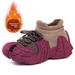 Women's For Wear, Thick Sole, Winter Octopus Fly Knit Shoes, Outdoor Snow Boots, Thickened Double Cotton Shoes_vogvips.com
