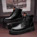 High Top Leather Fashion Motorcycle For Men Winter Boots Man Lace Shoes Botas Hombre_vogvips.com