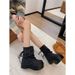 Women's Chunky Heel Round Toe Chelsea Boots Comfortable Platform Ankle Boots With Bow Detail Casual Slip-On Booties Casual Sports Martin Boots_vogvips.com