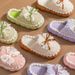 Lace Bow For Women, Autumn And Winter Internet Celebrity Indoor Warm Slippers, Comfortable Home Couple Cotton Slippers_vogvips.com