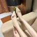 Women's Nude Patent Leather Pointed Toe High Heels Stiletto Low Heel Work Shoes Professional Glossy Medium Heel_vogvips.com