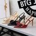 312-H87 European And American High-heeled Shoes For Women, Sexy Stiletto Heel, Patent Leather, Shallow Cut, Bow Strap,_vogvips.com