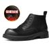European Warm Series Autumn Winter Thick-Soled Round-Toe Martin Men's Short Leather With Fleece Lining Warm Trendy Work Boots_vogvips.com