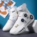 Glow-in-the-dark High-top Basketball Shoes For Men Lightweight Sneakers Breathable Creative Fluorescent Trend Net Shoes_vogvips.com