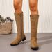 Women's Suede Riding Boots Plus Size Slimming Low Heel High Top Winter_vogvips.com