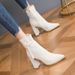 Z Autumn Winter Pointed Toe Slim Short Women Chunky Heel 2024 New Elegant Fashion High Heels Internet Celebrity Martin_vogvips.com