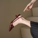 High-heeled Sandals Outdoor Wear, 2024 Autumn And Winter New Style, French Pointed Toe Low-heeled Shoes For Women_vogvips.com