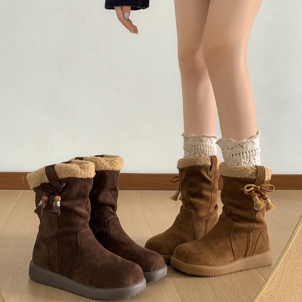 Melard Thick-Soled Fleece-Lined Thickened Snow For Women 2025 New Autumn Winter Versatile Warm Short Boots_vogvips.com