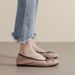 Square Head Single Shoes Women's Flat Bow Shallow Mouth Doudou Shoes Small Fragrant Soft-soled Ballet Shoes_vogvips.com