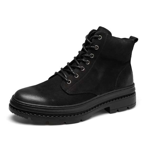 European Warm Series Men's Trendy Fashion Martin Autumn Winter New Fleece-Lined Short Outdoor Snow Boots_vogvips.com