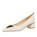 1235-K55 Fashion Coarse Middle Heel Shallow Mouth Pointed Metal Decorative Single Professional OL Commuter Women's Shoes_vogvips.com