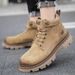 New Leather Spring Men's Shoes High-top Men's Heightening Tooling Martin Boots_vogvips.com