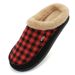 Memory Foam Slippers For Men Home 2024 Winter Non Slip Male House Stripe Couple Casual Indoor Plush Shoes_vogvips.com