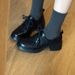 Women's Retro Soft Leather round Toe Loafers Lace-Up Chunky Heel Single Shoes for New Autumn_vogvips.com