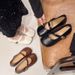 Spring And Autumn Shallow Mouth One Pedal Casual Shoes Doudou Shoes Foreign Trade Women's Shoes Flat Shoes Mary Jane Shoes Single Shoes_vogvips.com