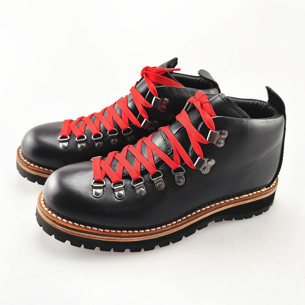 European Warm Series Mountain Light Handmade Leather Short Shoes Outdoor Workwear Anti-Slip Waterproof Goodyear Climbing Wear-Resistant_vogvips.com