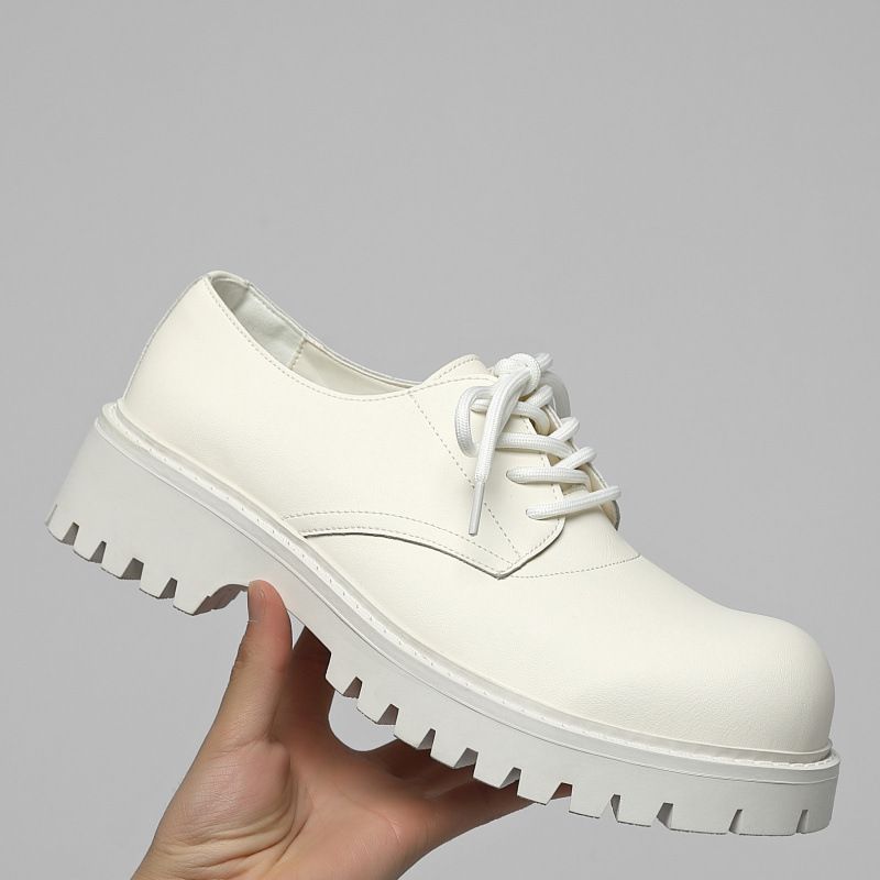 2025 Men's Casual Round-Toe Versatile Leather British Style Height-Increasing Derby Shoes Thick-Soled Low-Top Martin_vogvips.com