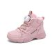 Boys' Winter Snow Boots With Fleece Lining - Warm & Comfortable Short Boots For Kids (Sizes 31-39, Gray/Pink)_vogvips.com