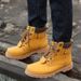 Men's Genuine Leather Boots - Winter Casual Roman Boots With Ethnic Pattern, Breathable & Comfortable (Black, Dark Brown, Yellow, Light Brown)_vogvips.com