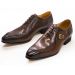 Men's Luxury Leather Dress Shoes Brown/Black Office Business Wedding Formal Lace-Up Pointed Toe Oxford With Buckle_vogvips.com