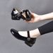 Single Shoes - New Spring-autumn 2026 Style. Lacquered Leather Mary Jane Shoes With Round Toes And Small Design._vogvips.com