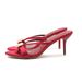 Women's Shoes Versatile Spring New Arrival Women's Shoes Black Metallic Details Round Toe Stiletto Sandals Elegant Slippers_vogvips.com