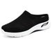 Women's Shoes Casual Shoes Light Mouth Half Slippers Mesh Breathable Fly Woven Shoes Soft Sole Mother Shoes One Pedal Lazy Shoes_vogvips.com
