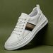 Men's White Leather Sneakers Genuine Soft Sole Comfortable Casual Sports Shoes Fashion Versatile Breathable_vogvips.com