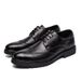 Spring Summer Brogue Formal Business Dress Men's Pointed Black Leather Shoes 2023_vogvips.com