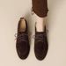 Retro Women's Loafers Lace-Up British Style Low Heel Leather Shoes Round Toe Deep Mouth Autumn New Style In Stock_vogvips.com