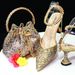 Classic Silver Pointed Toe Fashion Shoes For Women Wine Glass Heel Colorful Diamond Bucket Bag Large Size 41 42 43_vogvips.com