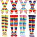 Rainbow Socks High Socks Cotton Knee Socks Women's Colorful Striped Gloves Party Props Set_vogvips.com