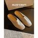 Genuine Leather Closed-toe Mules Women, 2026 Spring New Versatile Slip-on Flat Sandals For Outdoor Wear_vogvips.com