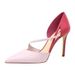830-2 Korean Style Fashion Sweet Heels Women's High Heel Shallow Mouth Pointed Toe Color Block Hollow Strap Slimming_vogvips.com