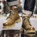 Martin Boots Men's Leather Comfortable Breathable Thick-soled Big Yellow Boots Live Stream Lace-up Tooling Boots Short Boots_vogvips.com