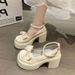 MTX Mary Jane 2026 Summer New High Heel Bowknot Pearl Matching Dress Small Leather For Women British Style Single Shoes_vogvips.com