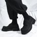 Derby Shoes For Men, Paris Mickey Big Head, Traditional British Casual Leather Shoes, Thick Sole, Heightening, Black Matte Finish, Spring Season_vogvips.com