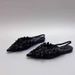 Women's Elegant Bow Flat Sandals Pointed Toe French-Inspired Comfortable Summer Shoes Versatile Low Heel Pointed Toe Single Shoes_vogvips.com