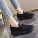 2026 All Black Work Shoes Spring And Summer Long Stand Not Tired Feet Kitchen Small Black Shoes Platform Cake Rickety Shoes_vogvips.com
