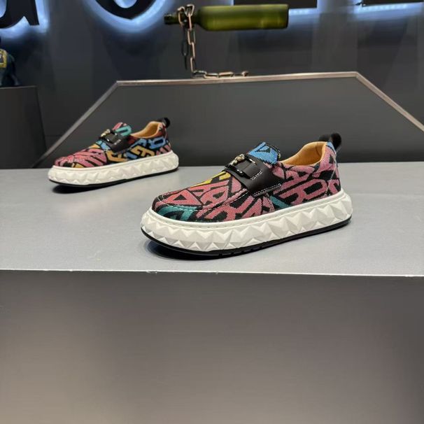 Breathable Men's 2026 Spring New Thick-Soled Sneakers, FashiNewable Color-Blocking Height-Increasing Casual Trendy Shoes_vogvips.com